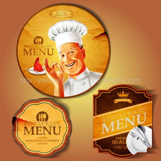 badges chef menu vintage promotion publicitaire